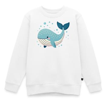 Blauwal mit Blasen - Kinder Premium Organic Sweatshirt - Weiß - Vorne - AI Model Kid Male (0cm)