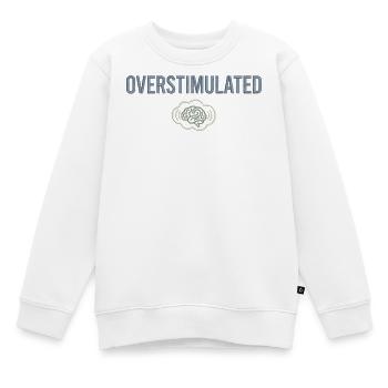 Overstimulated Gehirn Neon Outline - Kinder Premium Organic Sweatshirt - Weiß - Vorne - AI Model Kid Male (0cm)