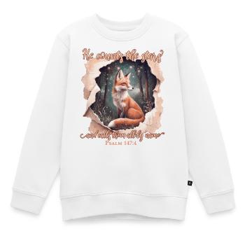 Fuchs Christlich Bibelzitat - Kinder Premium Organic Sweatshirt - Weiß - Vorne - AI Model Kid Male (0cm)