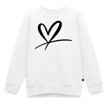 Herz - Kinder Premium Organic Sweatshirt - Weiß - Vorne - AI Model Kid Male (0cm)