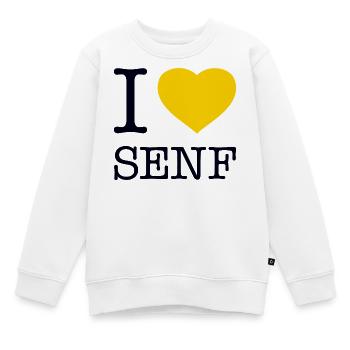 I love Senf - Kinder Premium Organic Sweatshirt - Weiß - Vorne - AI Model Kid Male (0cm)