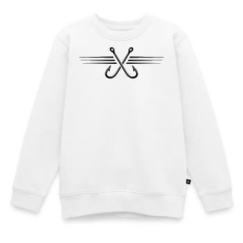 Icône d’hameçon - Sweat Premium enfant bio - blanc - Devant - AI Model Kid Male (0cm)
