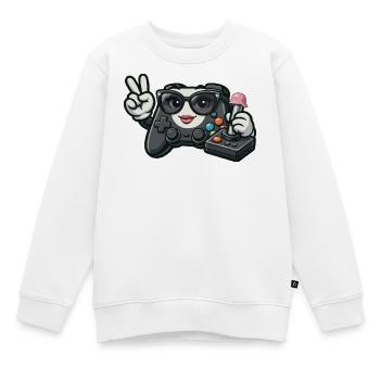 Manette de jeu Kawaii WWII - Sweat Premium enfant bio - blanc - Devant - AI Model Kid Male (0cm)