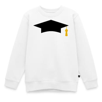 Casquette de remise des diplômes - Sweat Premium enfant bio - blanc - Devant - AI Model Kid Male (0cm)