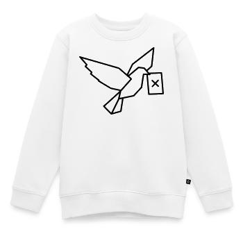 Brieftaube Wahlzettel Outline - Kinder Premium Organic Sweatshirt - Weiß - Vorne - AI Model Kid Male (0cm)