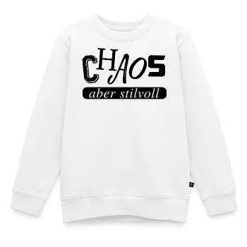 Chaos, aber stilvoll - Kinder Premium Organic Sweatshirt - Weiß - Vorne - AI Model Kid Male (0cm)