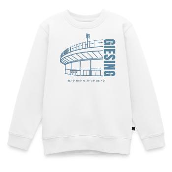 Stadion Print Grünwalder - Kinder Premium Organic Sweatshirt - Weiß - Vorne - AI Model Kid Male (0cm)