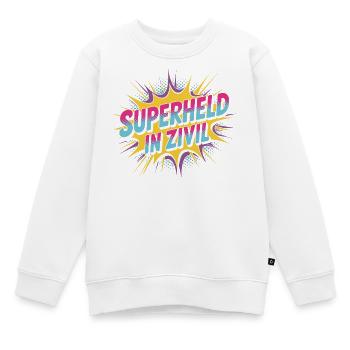 Superheld In Zivil Superhero Superhelden Kostüm - Kinder Premium Organic Sweatshirt - Weiß - Vorne - AI Model Kid Male (0cm)