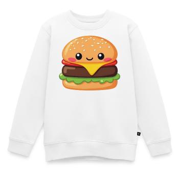hamburger - Sweat Premium enfant bio - blanc - Devant - AI Model Kid Male (0cm)