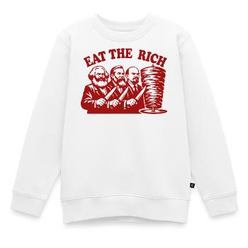 Eat the rich - Marx Engels Lenin - Döner Kebab - Kinder Premium Organic Sweatshirt - Weiß - Vorne - AI Model Kid Male (0cm)