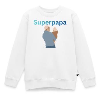 Super papa ADORABLE - Sweat Premium enfant bio - blanc - Devant - AI Model Kid Male (0cm)