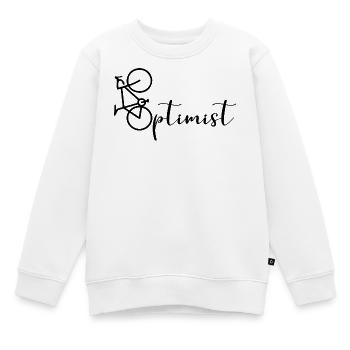 Cyclistes Optimist Cycling Bicycle - Sweat Premium enfant bio - blanc - Devant - AI Model Kid Male (0cm)