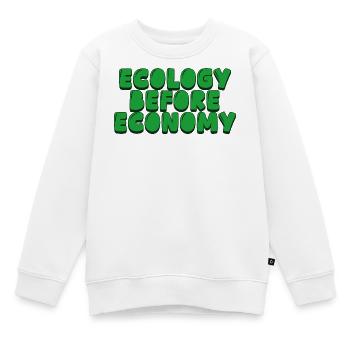 Écologie avant économie - Sweat Premium enfant bio - blanc - Devant - AI Model Kid Male (0cm)