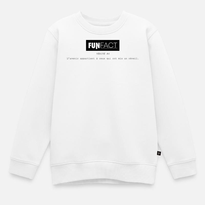 FUNFact_-4 - Sweat Premium enfant bio - blanc