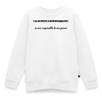 CITATION. MESSAGE. HUMOUR. CITATIONS DRÔLES - Sweat Premium enfant bio - blanc - Devant - AI Model Kid Male (0cm)