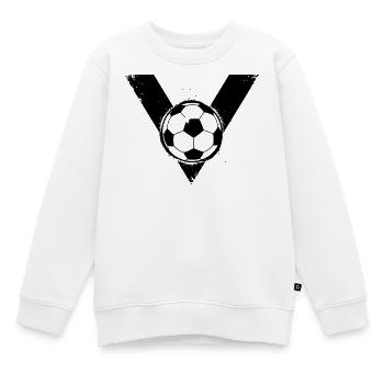 Fußball V Sieg Wappen Grunge - Kinder Premium Organic Sweatshirt - Weiß - Vorne - AI Model Kid Male (0cm)