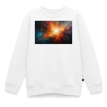 Kosmische Burst-Nebel-Explosion - Kinder Premium Organic Sweatshirt - Weiß - Vorne - AI Model Kid Male (0cm)