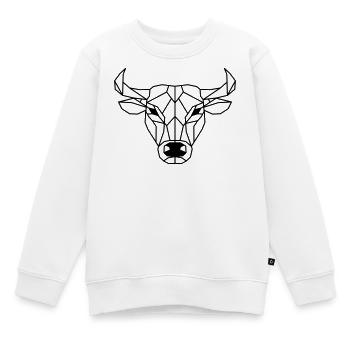 Polygone de bœuf - Sweat Premium enfant bio - blanc - Devant - AI Model Kid Male (0cm)