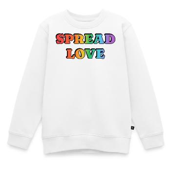 Spread Love Rainbow Fette Typografie - Kinder Premium Organic Sweatshirt - Weiß - Vorne - AI Model Kid Male (0cm)
