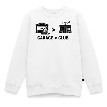 Garage vs Club Werkstatt Nacht - Kinder Premium Organic Sweatshirt - Weiß - Vorne - AI Model Kid Male (0cm)