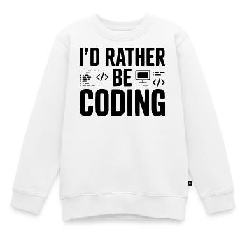 Ich würde lieber programmieren - Kinder Premium Organic Sweatshirt - Weiß - Vorne - AI Model Kid Male (0cm)