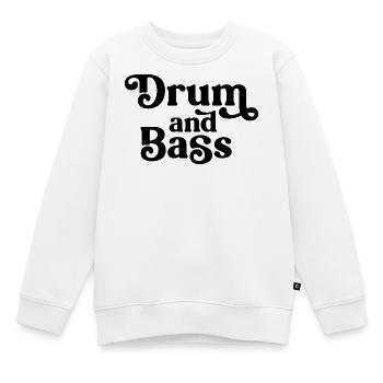 Drum and Bass Typographie audacieuse - Sweat Premium enfant bio - blanc - Devant - AI Model Kid Male (0cm)