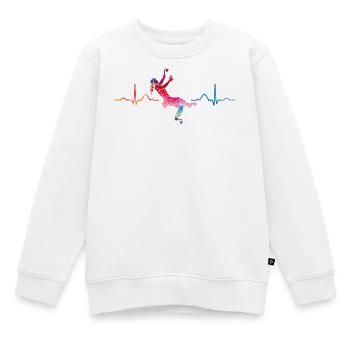 Boulderer Herzschlag Boulder Bouldern - Kinder Premium Organic Sweatshirt - Weiß - Vorne - AI Model Kid Male (0cm)