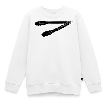 Silhouette des pinces barbecue - Sweat Premium enfant bio - blanc - Devant - AI Model Kid Male (0cm)