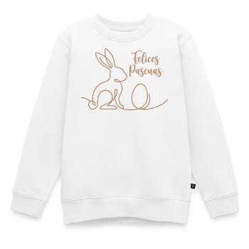 Felices Pascuas, Süßes Hasen Oster Shirt, Tasse - Kinder Premium Organic Sweatshirt - Weiß - Vorne - AI Model Kid Male (0cm)