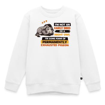 Pigeon épuisé de façon permanente - Sweat Premium enfant bio - blanc - Devant - AI Model Kid Male (0cm)