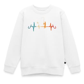 Pêcheur pêcheur pêcheur heartbeat - Sweat Premium enfant bio - blanc - Devant - AI Model Kid Male (0cm)