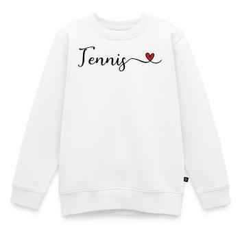 Tennis - I heart Tennis - Kinder Premium Organic Sweatshirt - Weiß - Vorne - AI Model Kid Male (0cm)