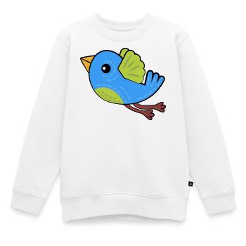Kleiner Blauer Vogel - Kinder Premium Organic Sweatshirt - Weiß - Vorne - AI Model Kid Male (0cm)