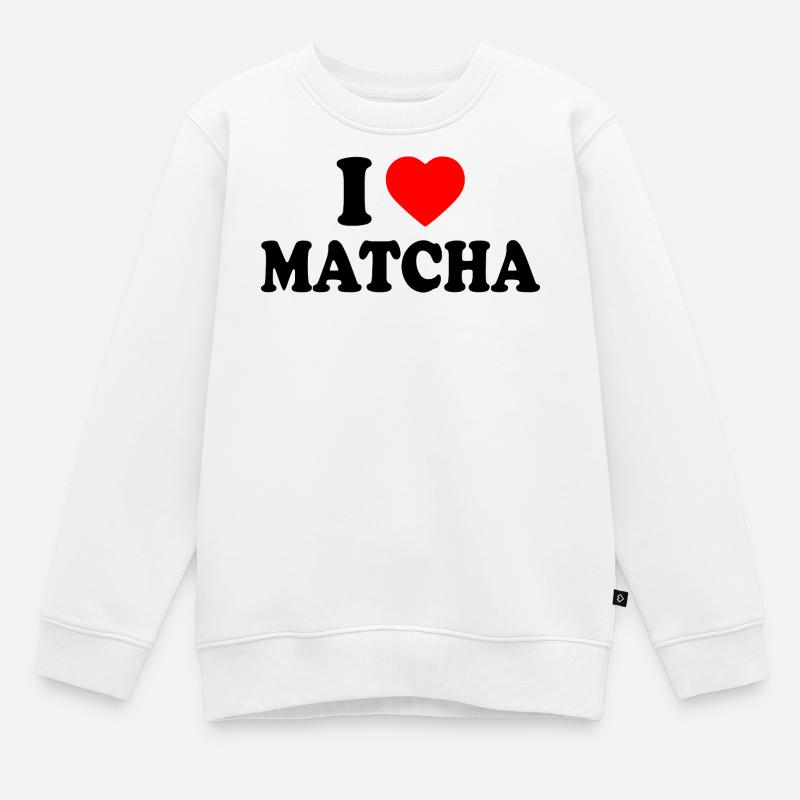 Jag älskar Matcha - Sweatshirt Premium barn ekologisk - vit