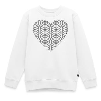 Herz mit Lebensblume - Liebe, Spiritualität & Stil - Kinder Premium Organic Sweatshirt - Weiß - Vorne - AI Model Kid Male (0cm)