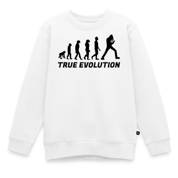 True evolution - vrai évolution metal - Sweat Premium enfant bio - blanc - Devant - AI Model Kid Male (0cm)