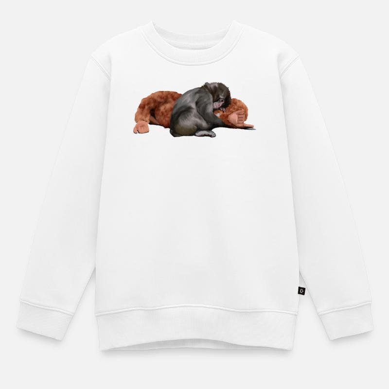 Punch - das Äffchen - Kinder Premium Organic Sweatshirt - Weiß