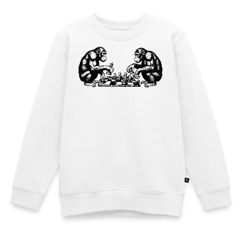 Monkeys play chess T-Shirt - Kids Premium Organic Sweatshirt - white - Front - AI Model Kid Male (0cm)