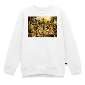 Golden Garden of Eden Designer EDITION - Kinder Premium Organic Sweatshirt - Weiß - Vorne - AI Model Kid Male (0cm)