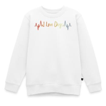 Hundeliebhaber Herzlinie - Kinder Premium Organic Sweatshirt - Weiß - Vorne - AI Model Kid Male (0cm)