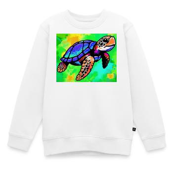 Schildkröte - Kinder Premium Organic Sweatshirt - Weiß - Vorne - AI Model Kid Male (0cm)