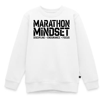 Marathon Mindset: Disziplin & Ausdauer - Kinder Premium Organic Sweatshirt - Weiß - Vorne - AI Model Kid Male (0cm)