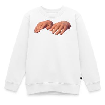 Des mains dans de doux tons terreux - Sweat Premium enfant bio - blanc - Devant - AI Model Kid Male (0cm)