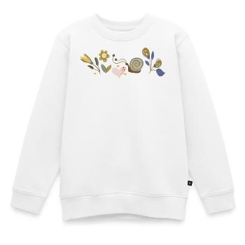 Blumen mit Schnecke - Kinder Premium Organic Sweatshirt - Weiß - Vorne - AI Model Kid Male (0cm)