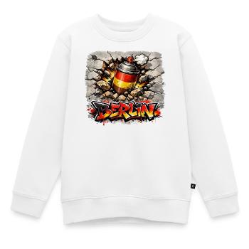 Le mur de Berlin - Sweat Premium enfant bio - blanc - Devant - AI Model Kid Male (0cm)
