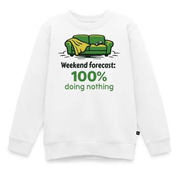Prédiction du week-end : 100 % sans rien faire - Sweat Premium enfant bio - blanc - Devant - AI Model Kid Male (0cm)
