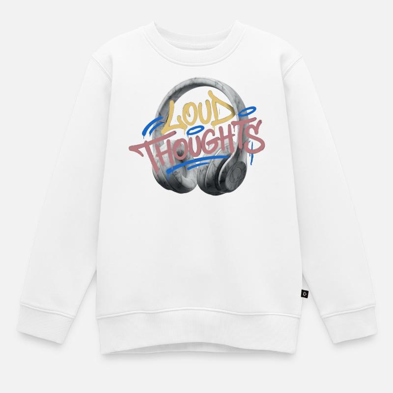 Graffiti de pensées bruyantes - Sweat Premium enfant bio - blanc