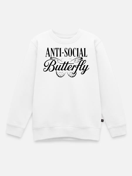 Antisozialer Schmetterling - Kinder Premium Organic Sweatshirt - Weiß