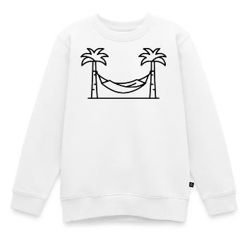 Plan des vacances des palmiers Hammock - Sweat Premium enfant bio - blanc - Devant - AI Model Kid Male (0cm)