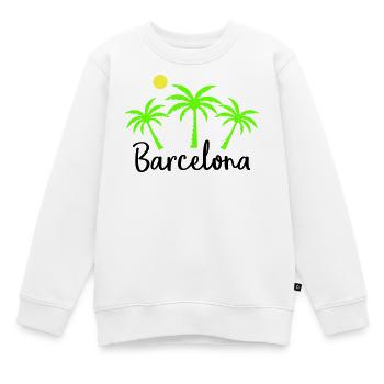 Barcelona - Kinder Premium Organic Sweatshirt - Weiß - Vorne - AI Model Kid Male (0cm)